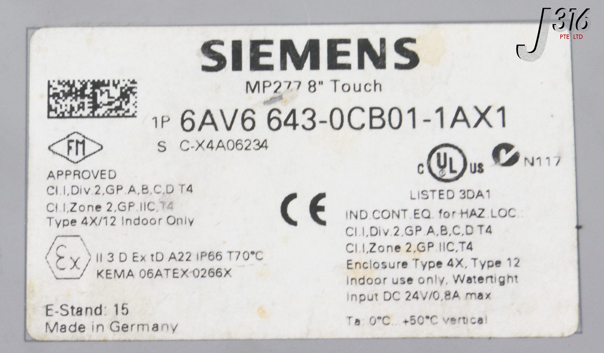 29369 SIEMENS SIMATIC OPERATOR INTERFACE, MP277 8